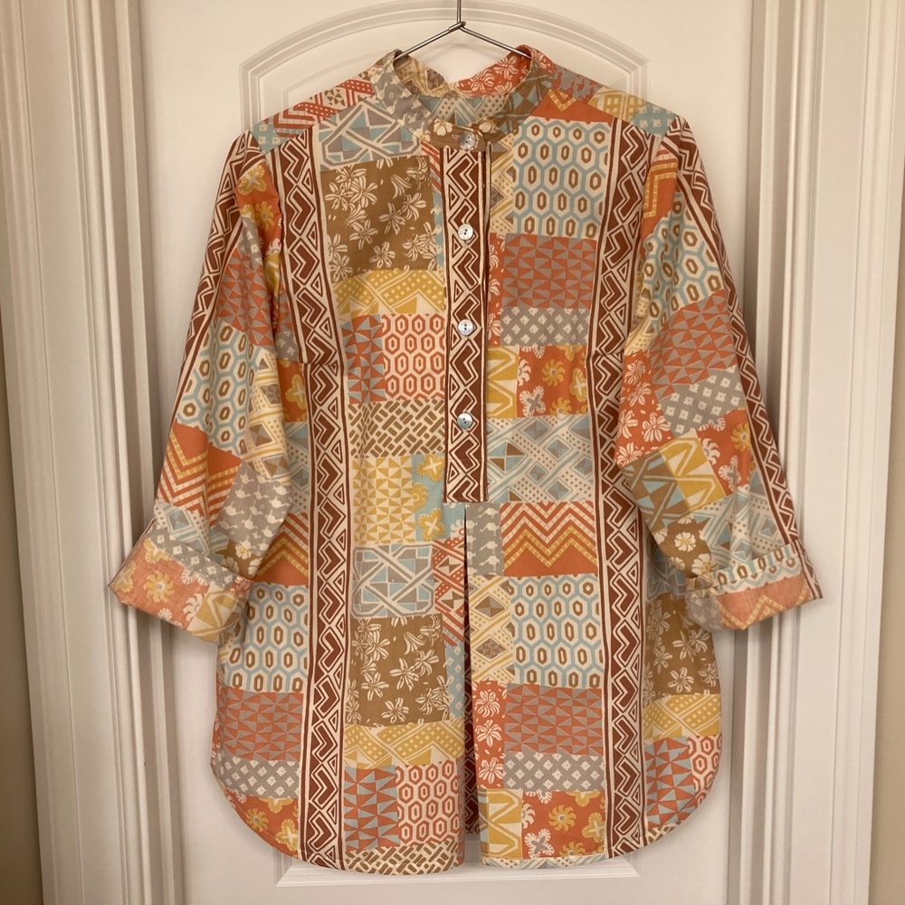 Popover blouse in vintage fabric featured in Stranger Things